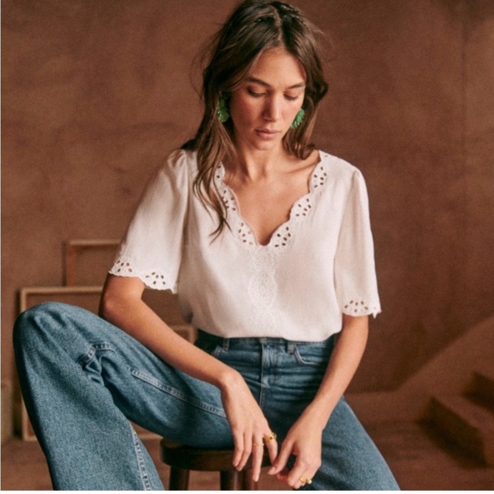 Sezane Francia White Blouse (Sz 36)